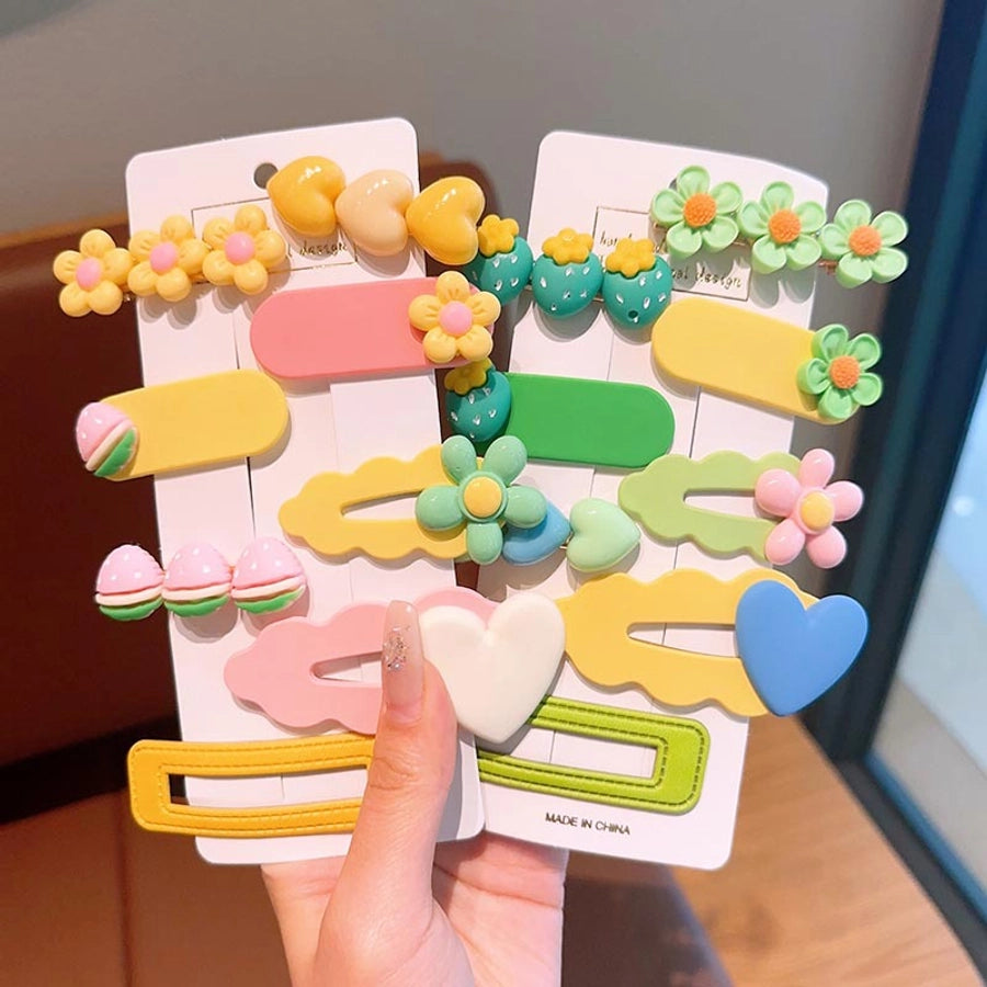 sweet heart shape flower bow knot plastic resin hair clip