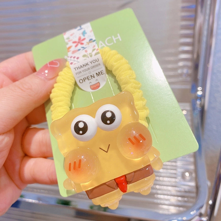 HD416A02 jelly cartoon cute donut fabric pleated small intestine hair ring milk cute girl high ponytail hair accessories