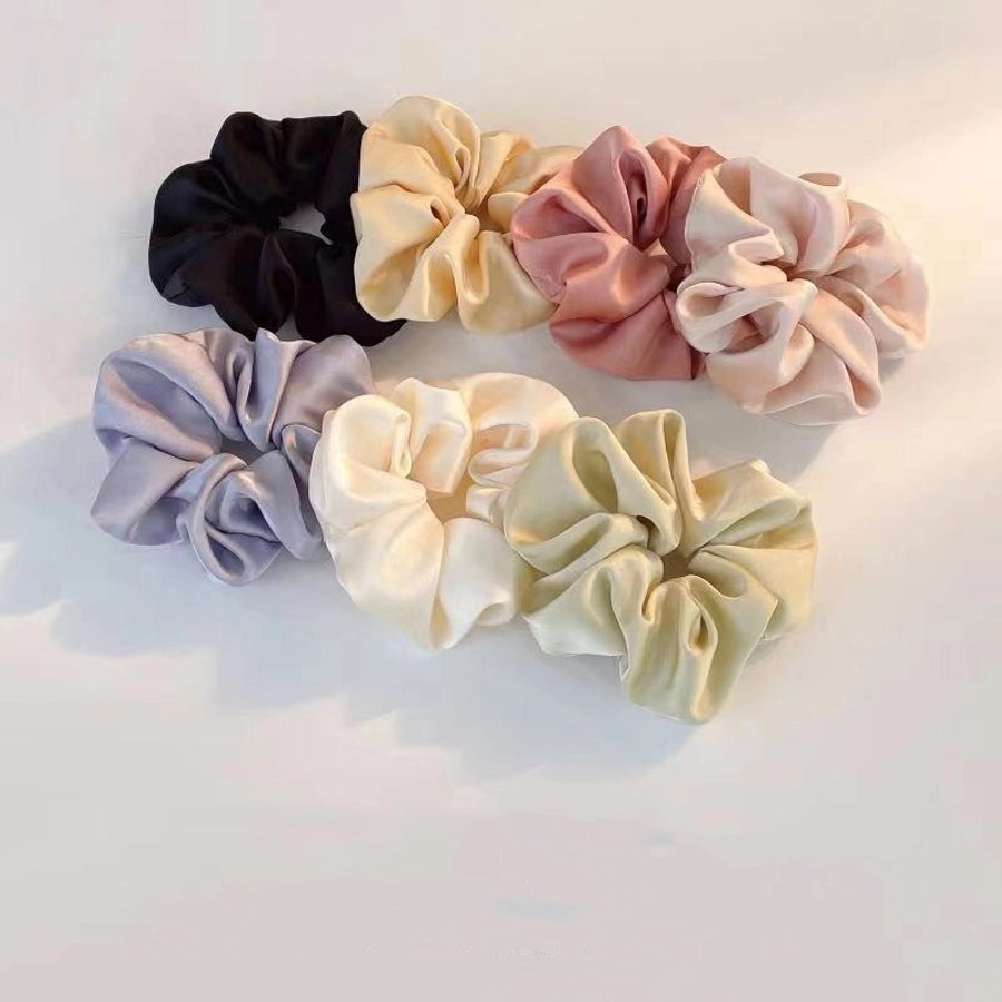 simple style commute solid color cloth handmade pleated hair tie