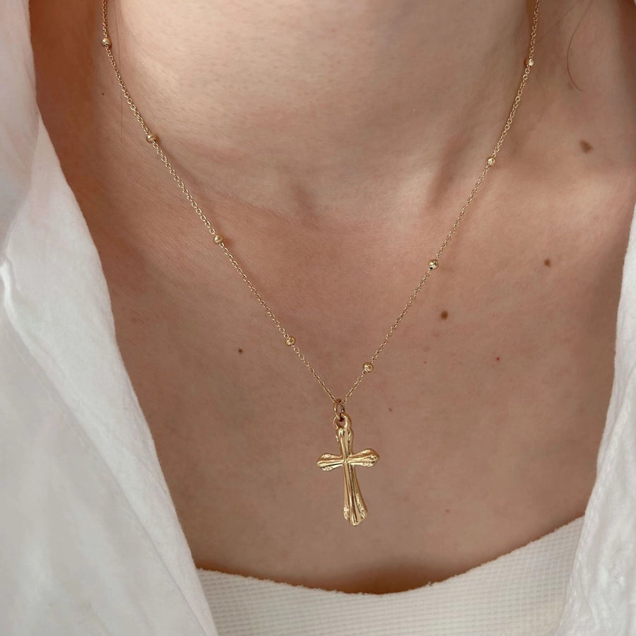 Jewelry Modern Style Classic Style Cross 304 Stainless Steel Plating Pendant Necklace