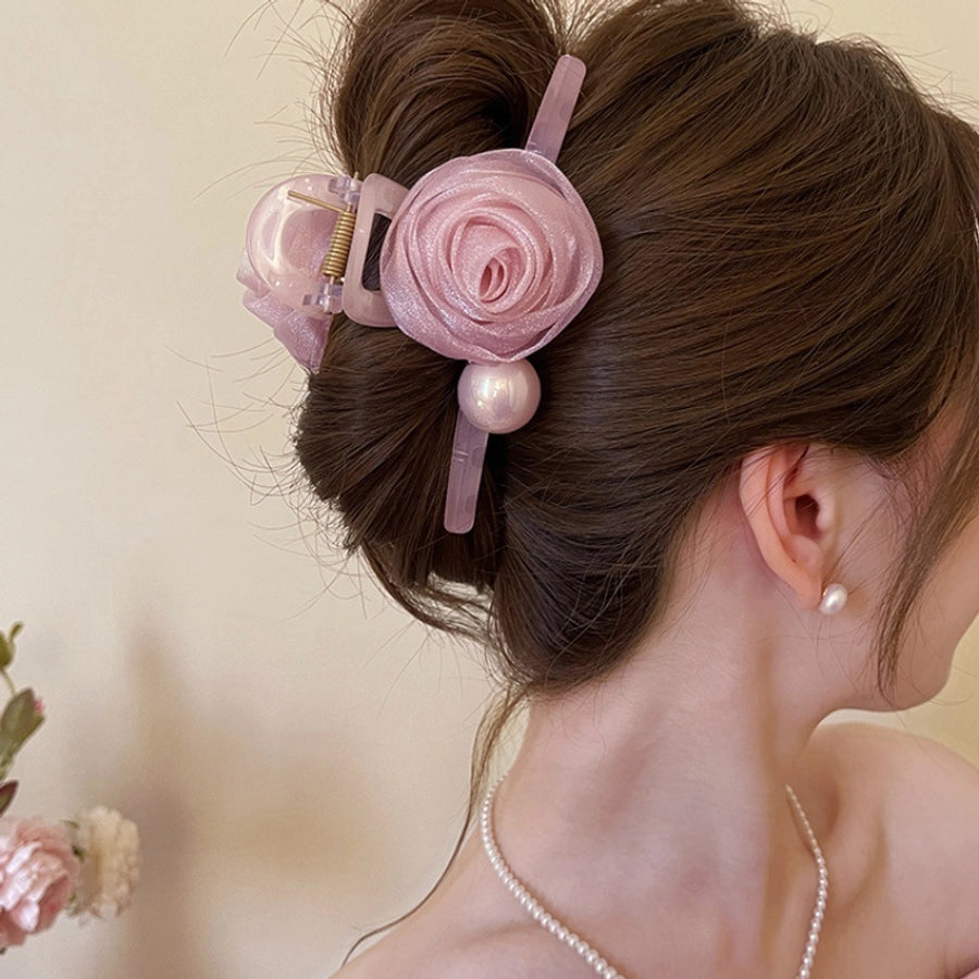 Women's Simple Style Classic Style Flower Plastic Resin Flowers Hair Claws