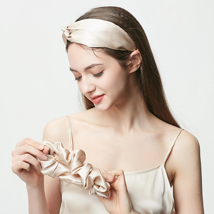 Strictly Selected 19 Mm Silk Hair Band Hair Ring Head Flower 100%  Silk Large Intestine Hair Ring Bright Color Hair Accessories Light Luxury Gift