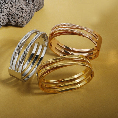 Simple Style Geometric 304 Stainless Steel Bangle In Bulk