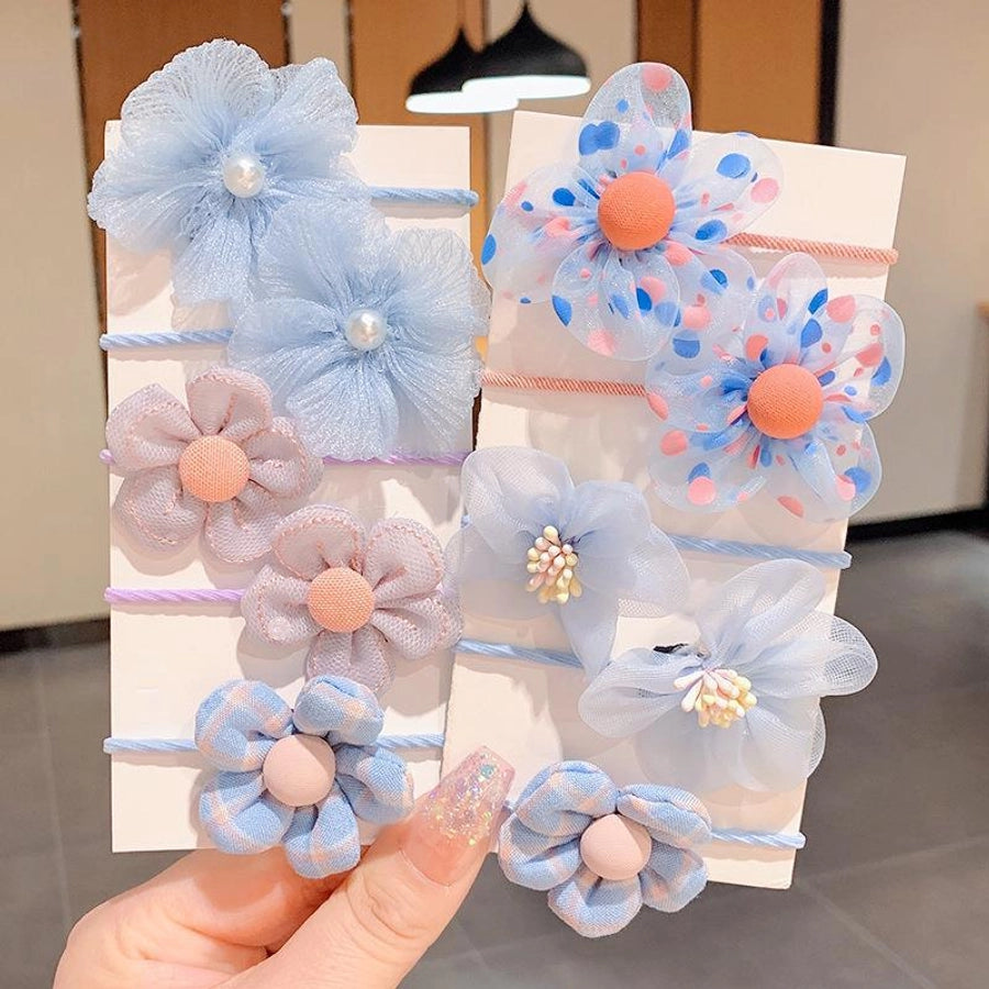 Children's Cute Flower Rubber Band Hair Band Set Baby Do Not Hurt Hair Elastic Good Girls Baby Hair Rope Hair Accessories Women