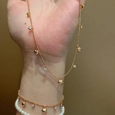 Copper Plating Heart Shape Jewelry Set