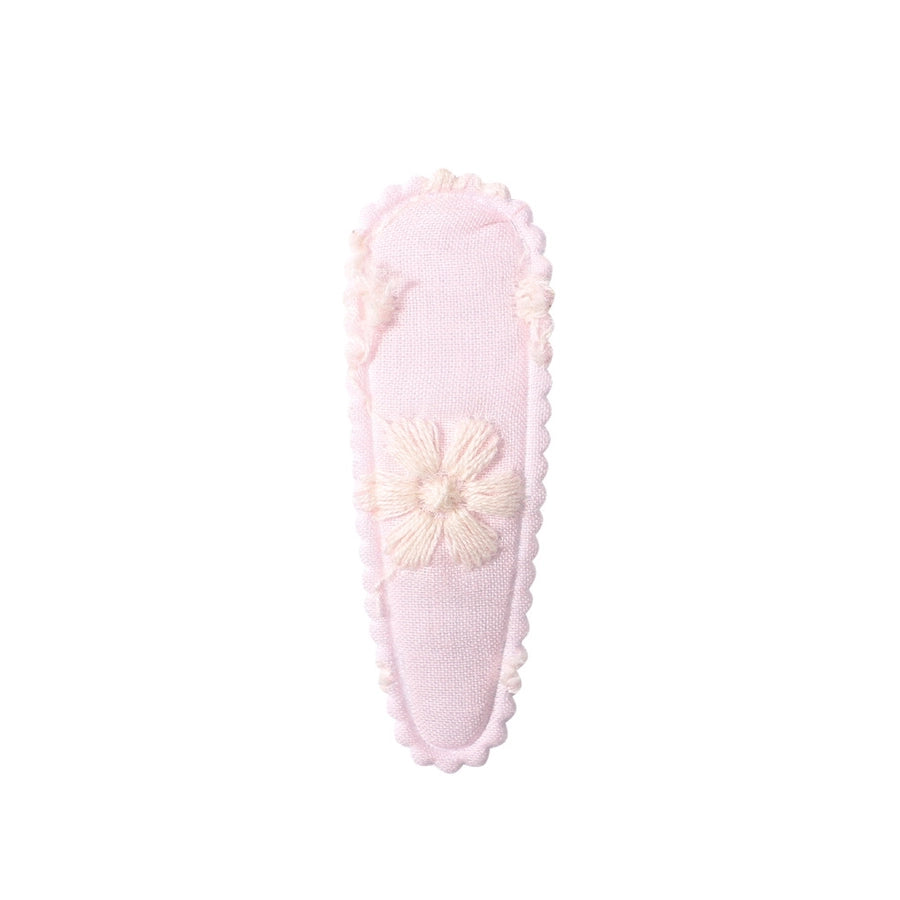 Girl'S Cute Sweet Flower Synthetic Yarn Knit Iron Embroidery Hair Clip