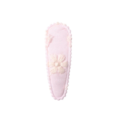 Girl'S Cute Sweet Flower Synthetic Yarn Knit Iron Embroidery Hair Clip