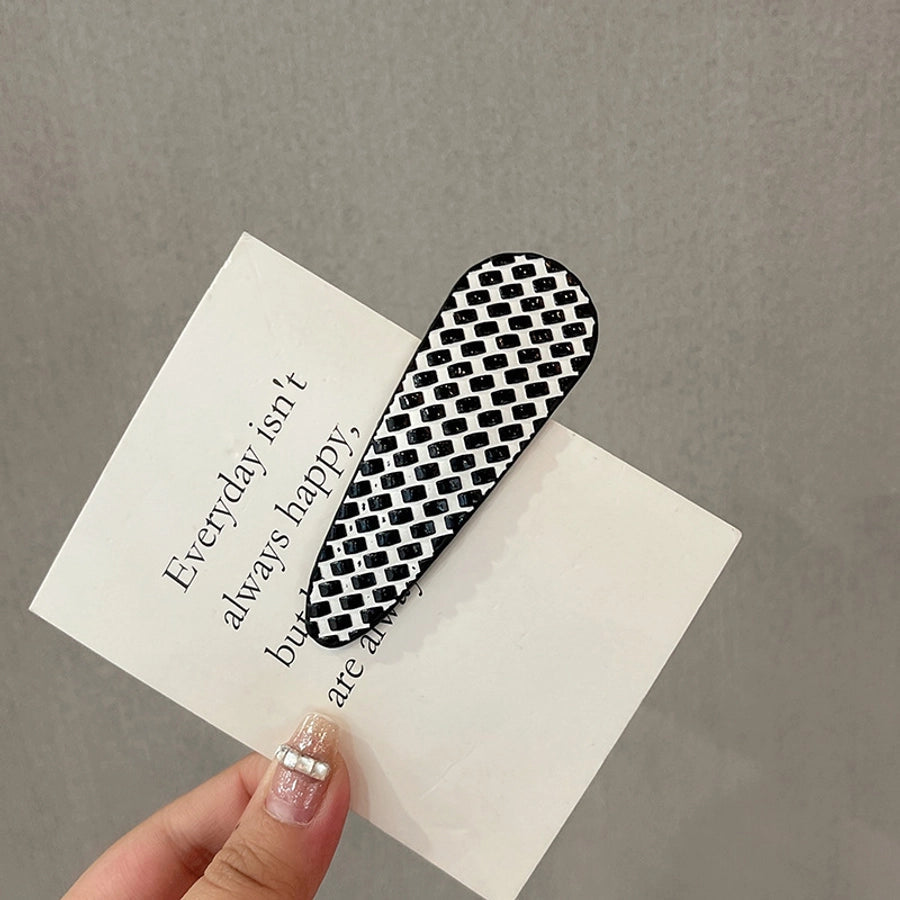 new word clip flashing diamond checkerboard pattern hairpin hair accessories