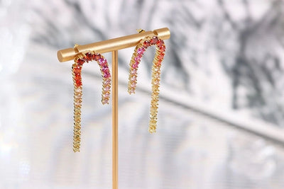 1 Pair Vintage Style Classic Style Geometric Plating Copper Zircon Drop Earrings