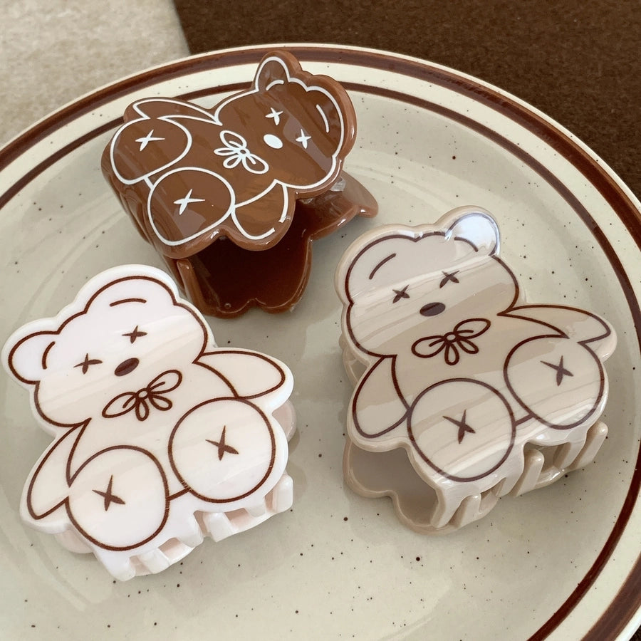 women's cute bear acetic acid sheets hair claws