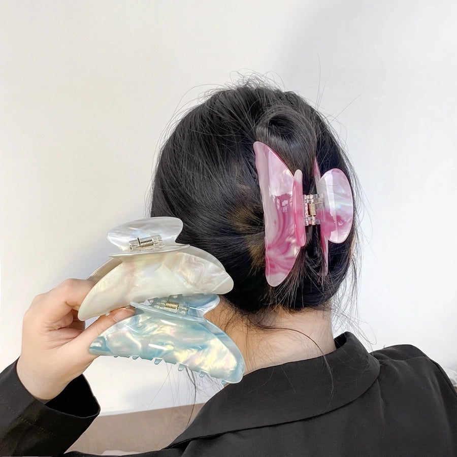 Women's Sweet Color Block PVC Hair Claws