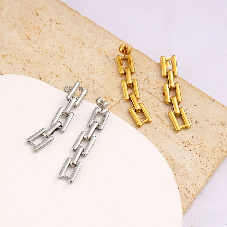 1 Pair Simple Style Commute Square 304 Stainless Steel 316 Stainless Steel  18K Gold Plated Drop Earrings