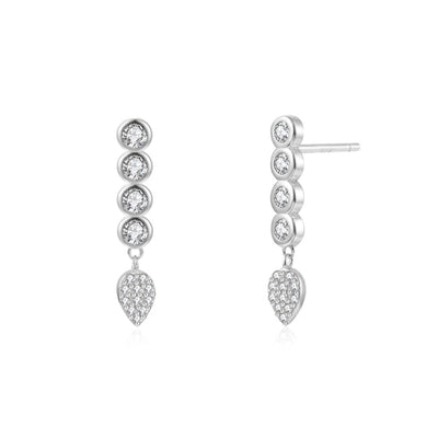 1 Pair IG Style Shiny Geometric Inlay Copper Zircon Gold Plated Earrings