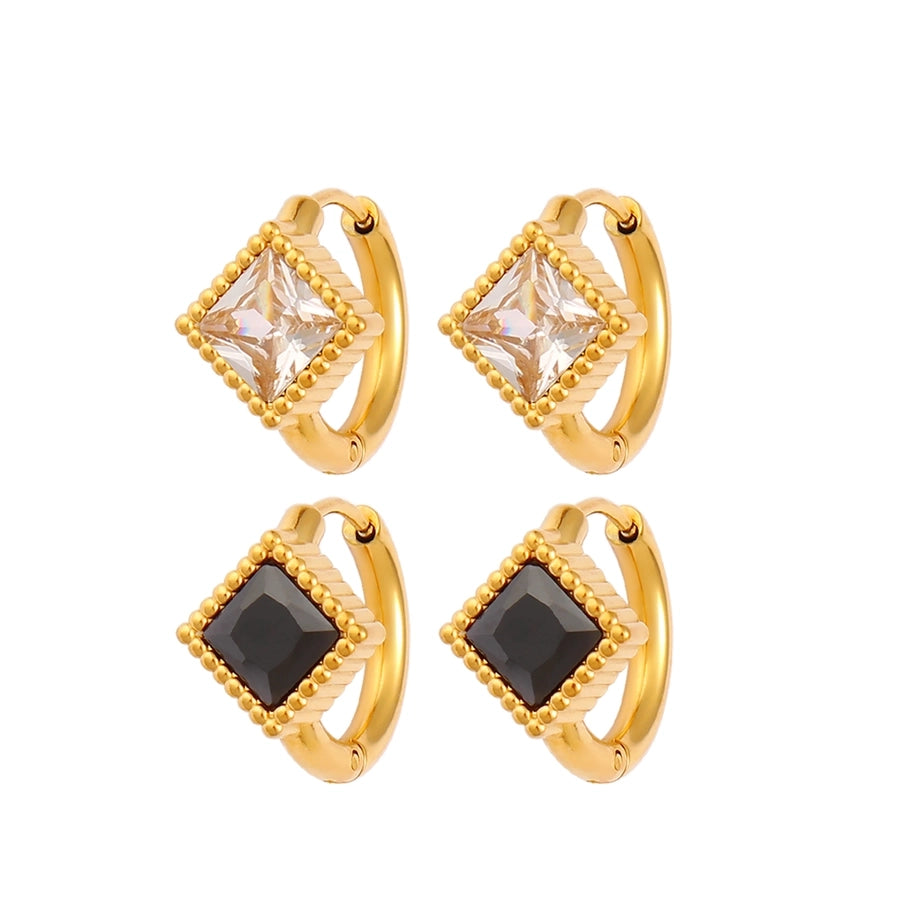 1 Pair Casual Commute Square Plating 304 Stainless Steel 316 Stainless Steel  18K Gold Plated Drop Earrings