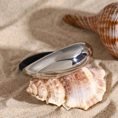 Women's IG Style Solid Color 304 Stainless Steel rubber band Hair Tie