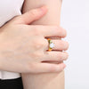 Jewelry Vintage Style Geometric 304 Stainless Steel 18K Gold Plated Rings