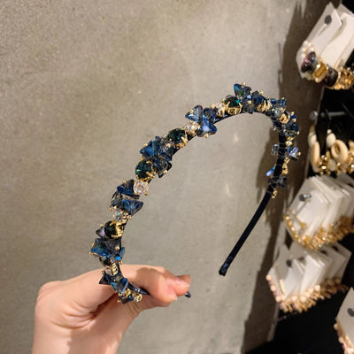 luxurious geometric artificial crystal hair band