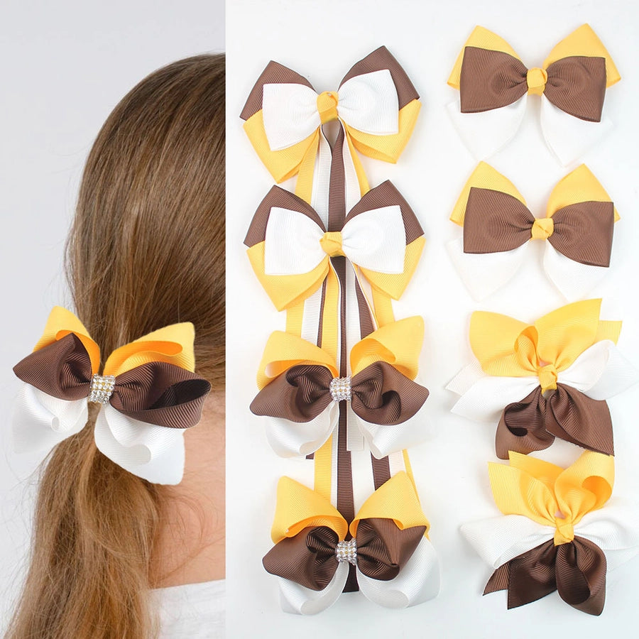 Girl'S IG Style Sweet Bow Knot Cloth Inlay Rhinestones Hair Clip