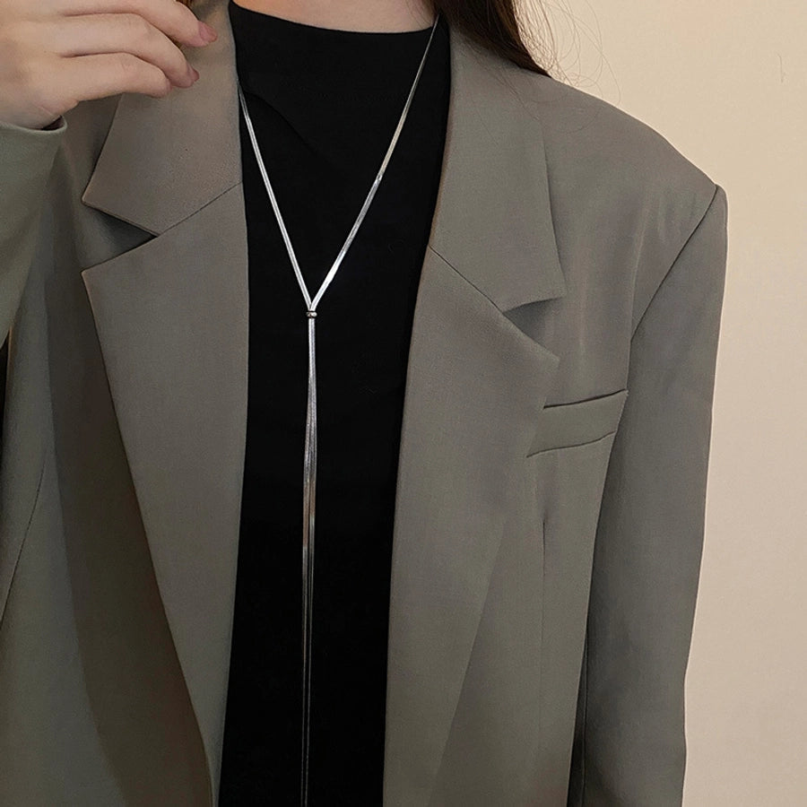 Jewelry Sweet Solid Color Titanium Steel Plating Pendant Necklace