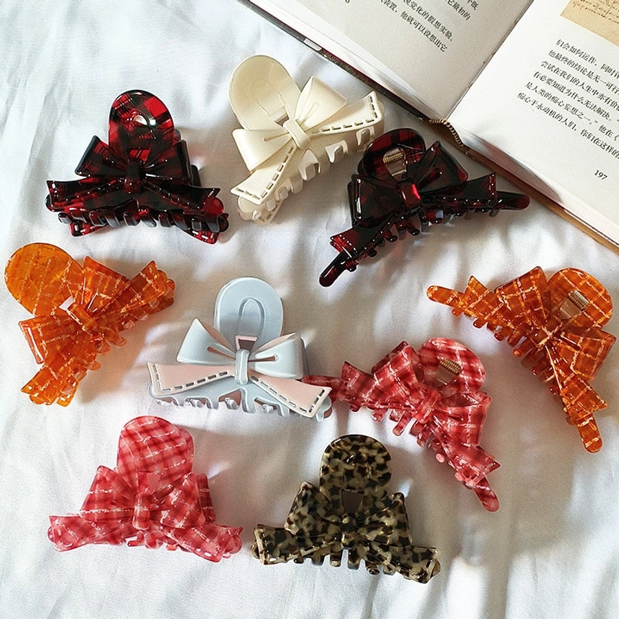 Women's Simple Style Streetwear Bow Knot Acetic acid sheets Handmade Hair Claws