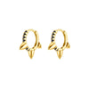 1 Pair IG Style Geometric Inlay Copper Zircon Gold Plated Earrings
