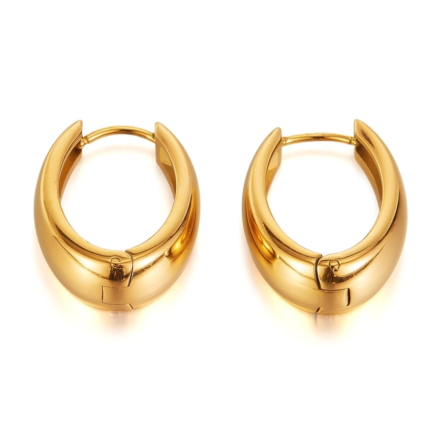 1 Piece French Style Geometric 304 Stainless Steel 18K Gold Plated Earrings