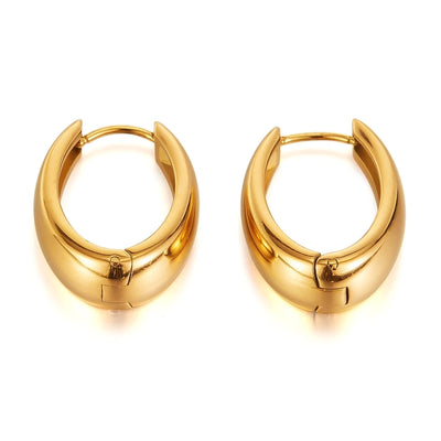 1 Piece French Style Geometric 304 Stainless Steel 18K Gold Plated Earrings