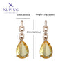 1 Pair Elegant Luxurious XUPING Water Droplets Plating Copper Artificial Gemstones 18K Gold Plated Drop Earrings