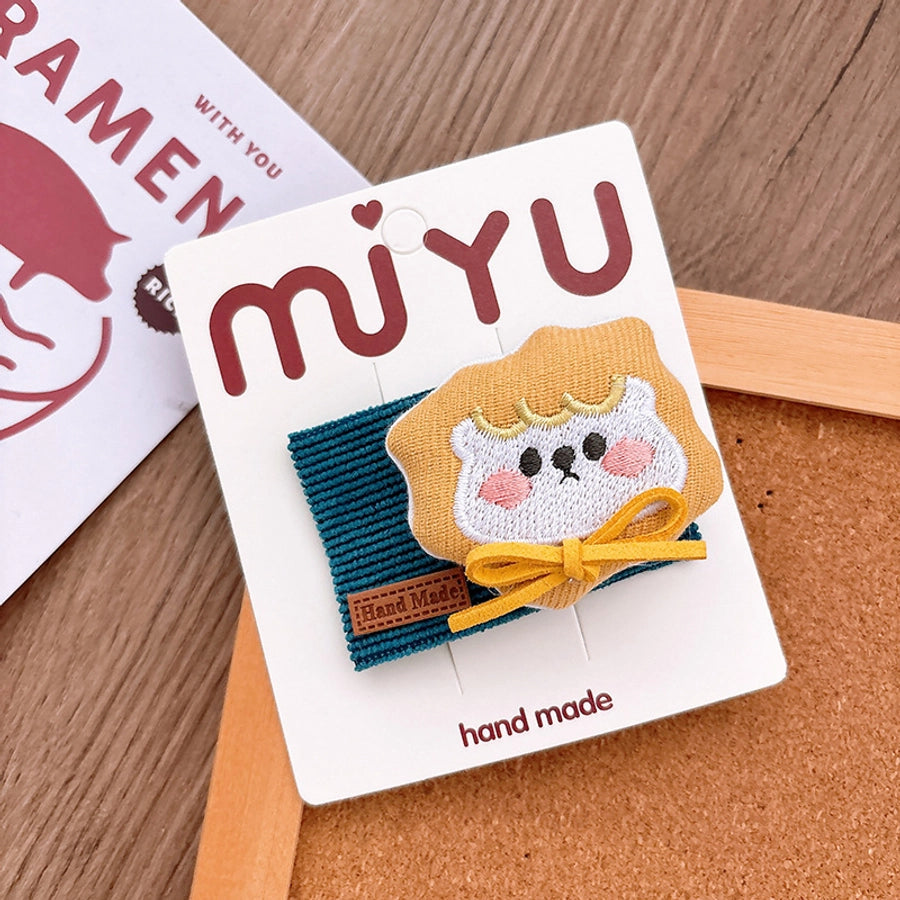 Girl'S Cartoon Style Cute Animal Cloth Hair Clip