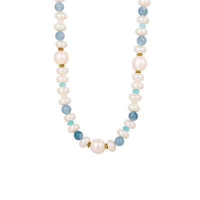 Jewelry Simple Style Bow Knot 304 Stainless Steel natural stone 18K Gold Plated Pendant Necklace