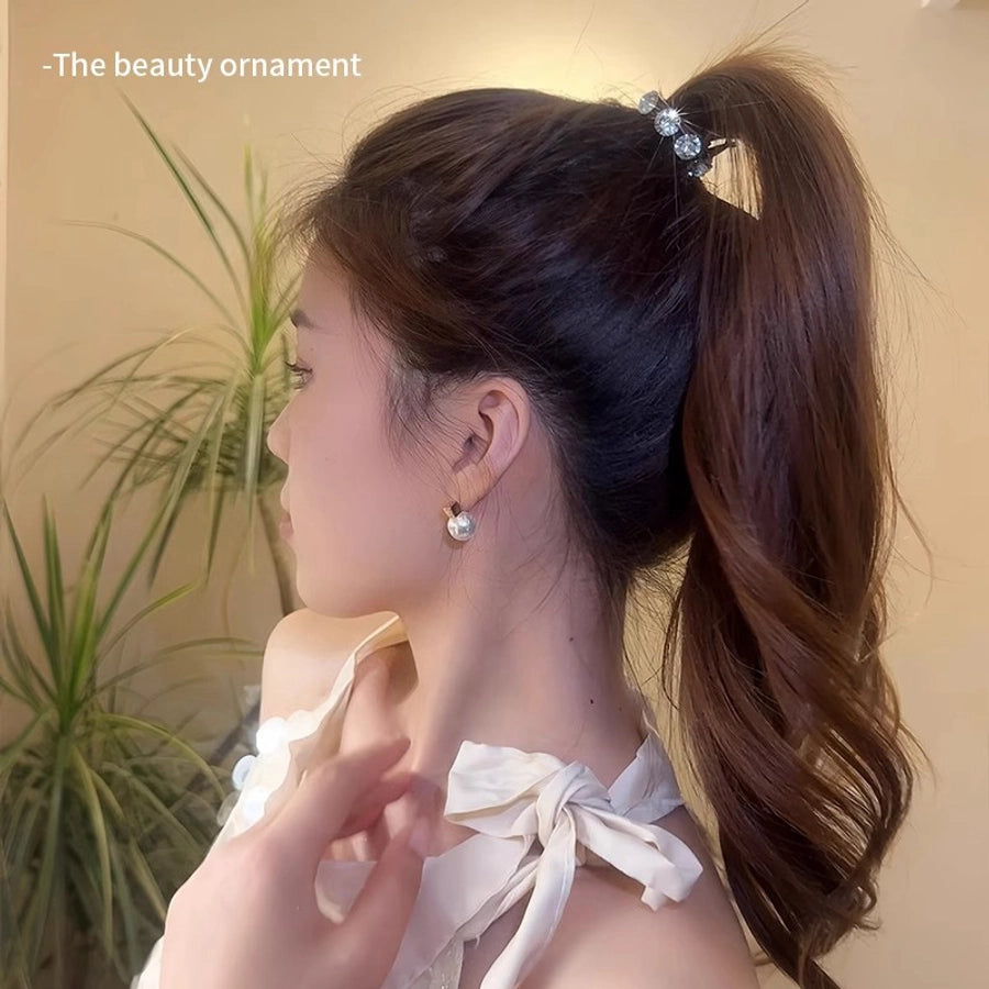 Women's Simple Style Classic Style Solid Color Cloth Inlay Zircon Hair Tie