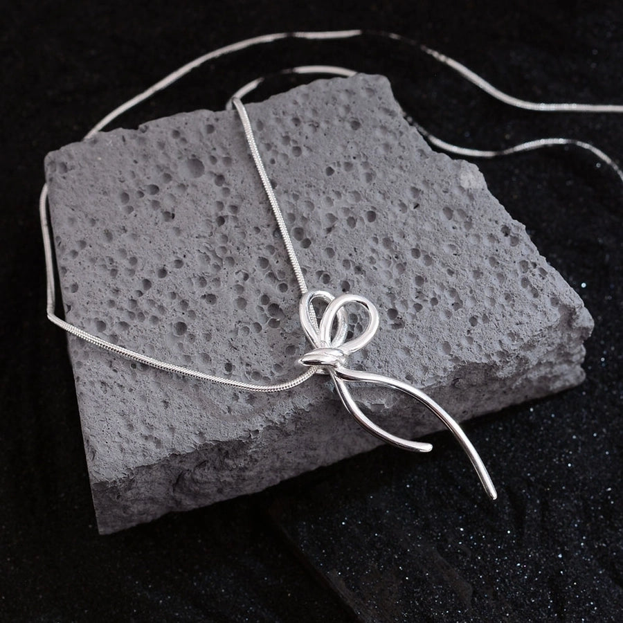 Jewelry Simple Style Bow Knot Copper Necklace