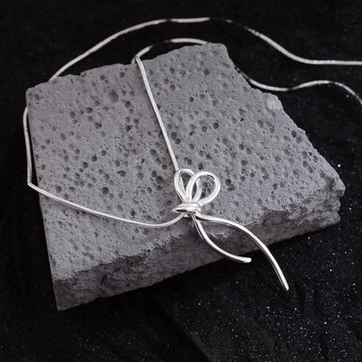 Jewelry Simple Style Bow Knot Copper Necklace