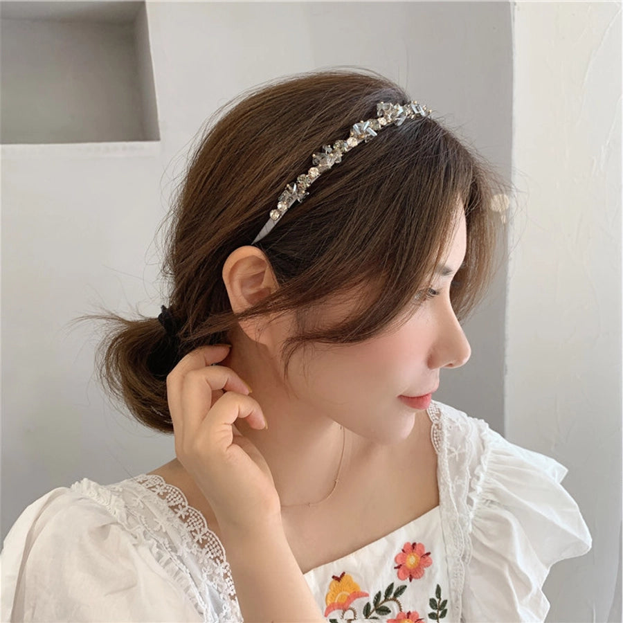 luxurious geometric artificial crystal hair band