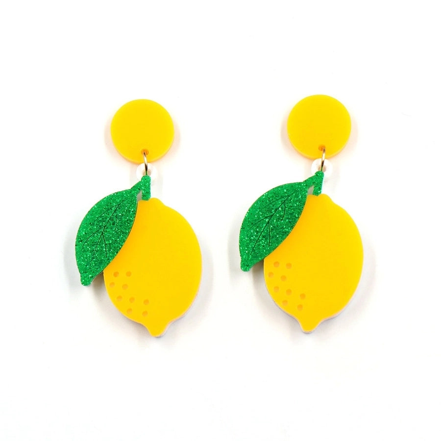 Korean Style Acrylic Sheet Lemon Earrings Summer Vacation Acrylic Women Jewelry Earrings Trendy Fruit Earrings