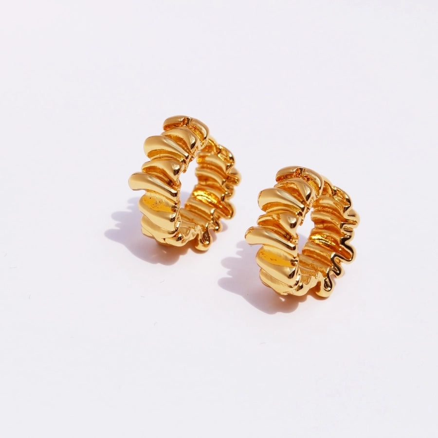 1 Pair IG Style Streetwear Geometric Brass 24K Gold Plated Earrings