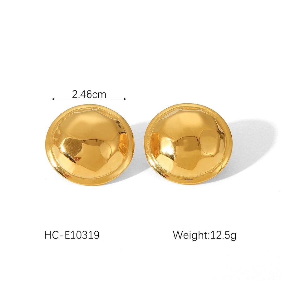 1 Pair IG Style Classic Style Thread 304 Stainless Steel Titanium Steel 18K Gold Plated Ear Studs