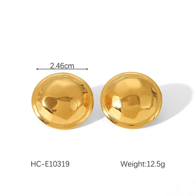 1 Pair IG Style Classic Style Thread 304 Stainless Steel Titanium Steel 18K Gold Plated Ear Studs