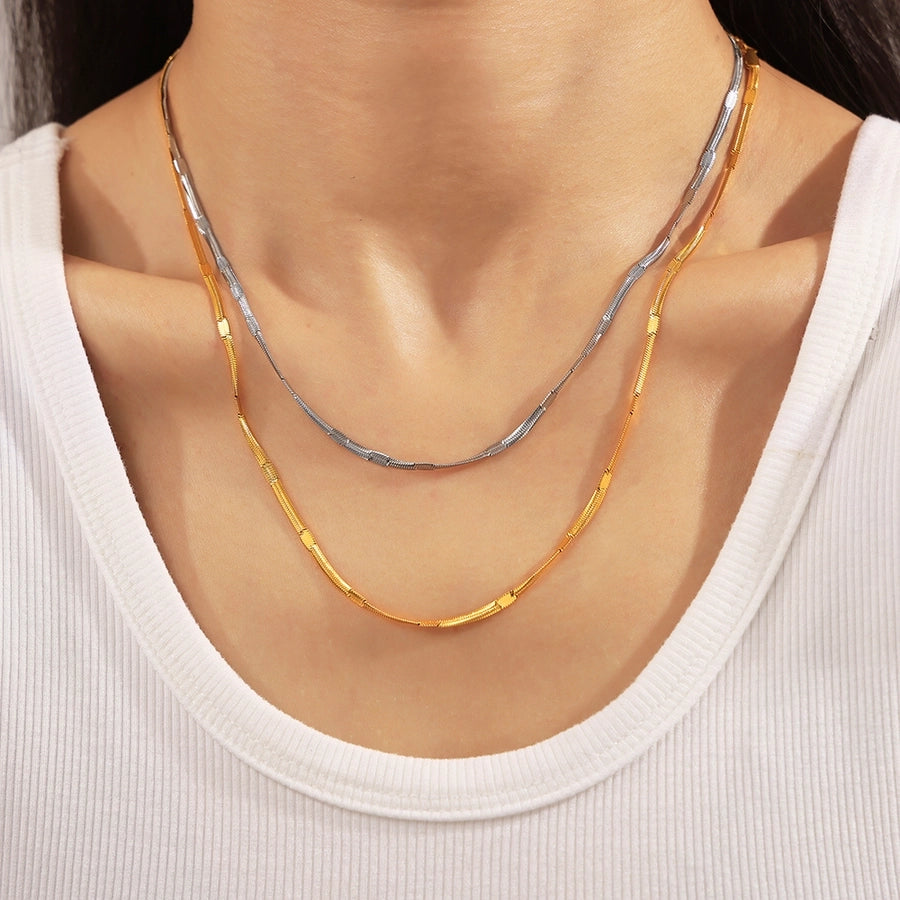 Jewelry Vacation Modern Style Simple Style Solid Color Titanium Steel Necklace