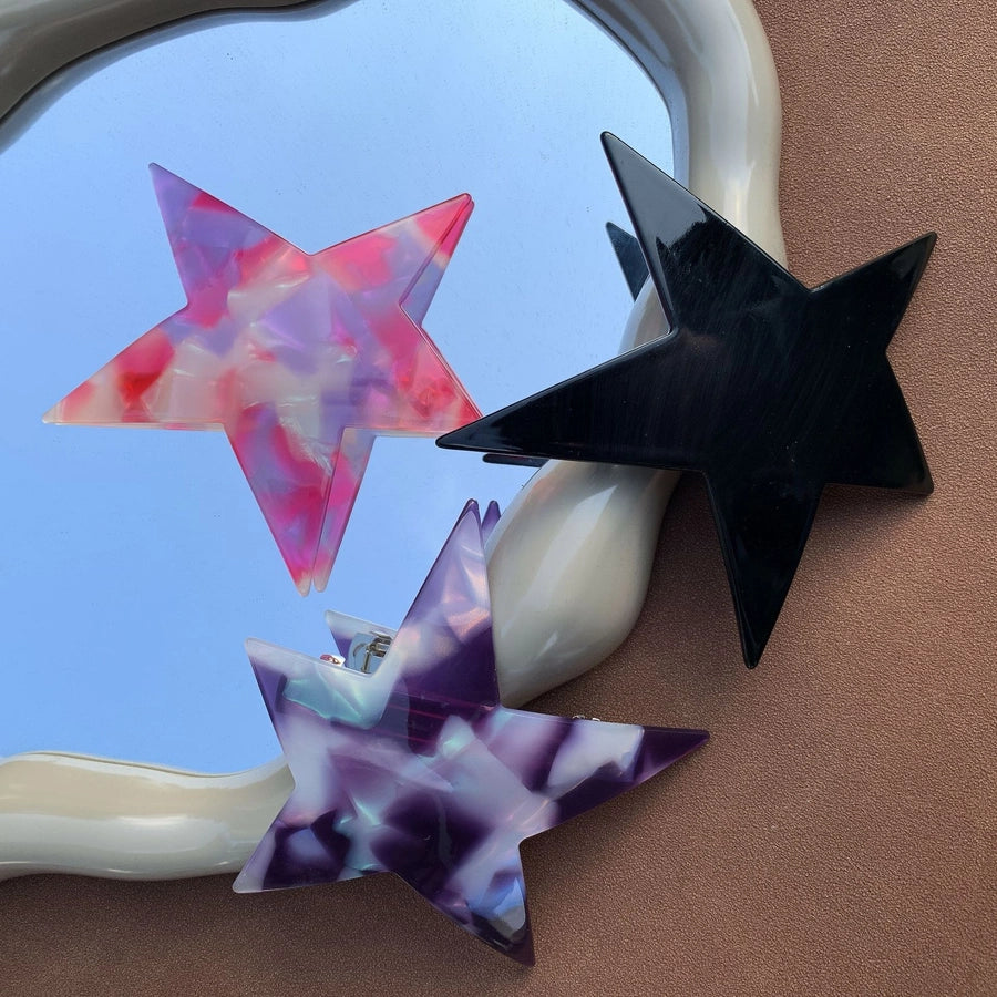 y2k tie dye star acetic acid sheets hair clip