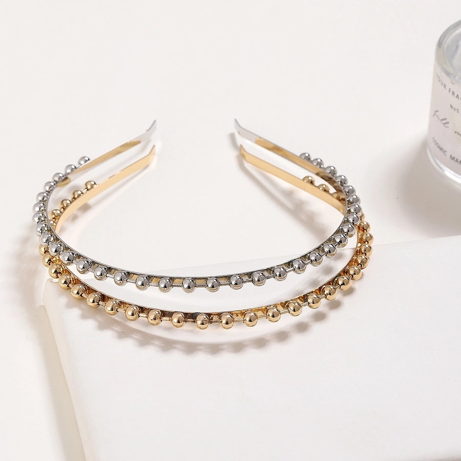 simple style solid color metal plating hair band