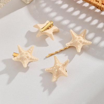 Women's Cute Beach Starfish Plastic Resin Hair Clip