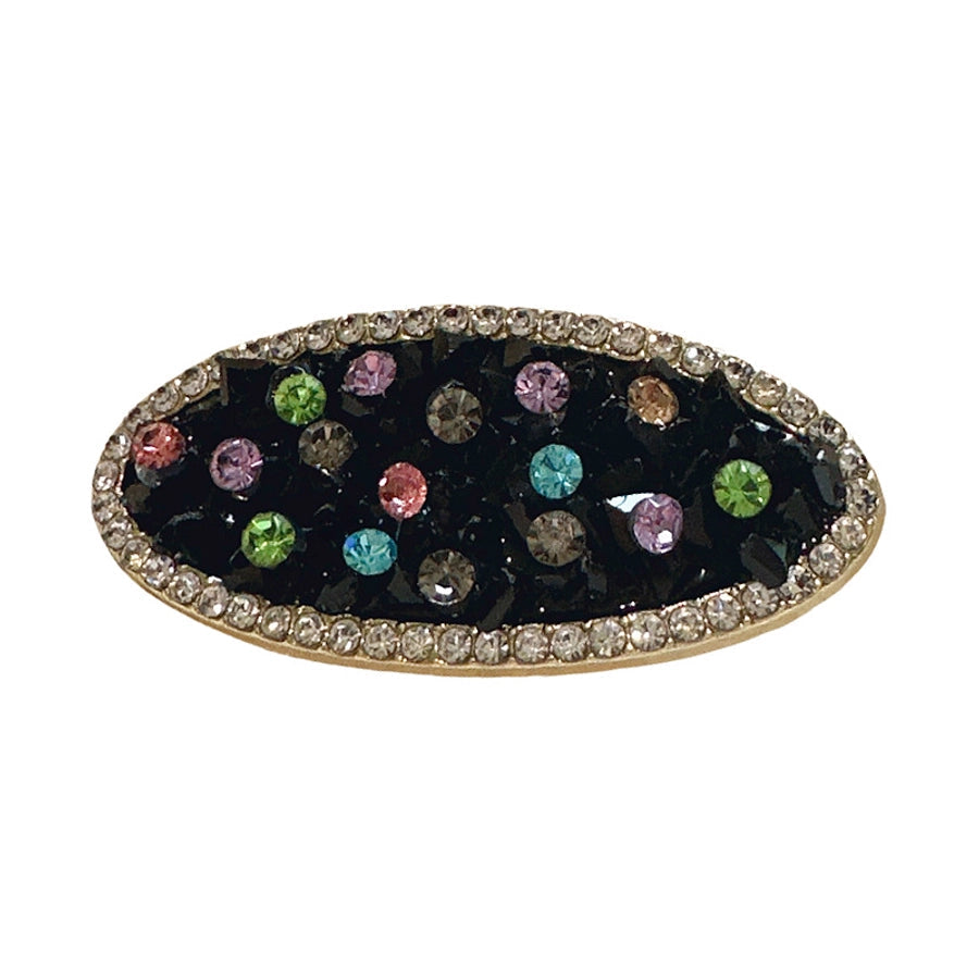 Women's Retro Simple Style Solid Color Rhinestone Hair Clip