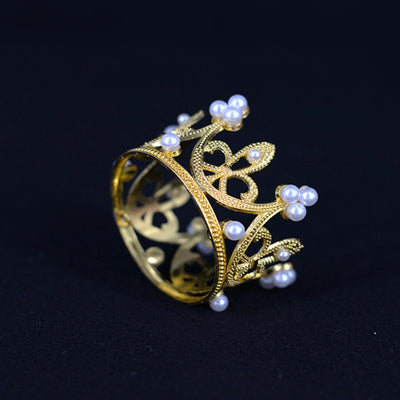 Women's Simple Style Crown Alloy Inlay Rhinestones Pearl Crown