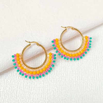 exclusive for  famous fan-shaped earrings original handmade beaded earrings  jewelry manufacturers supply