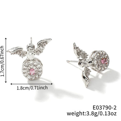 1 Pair Elegant Glam Shiny Geometric Inlay Copper Zircon K Gold Plated Rhodium Plated Drop Earrings