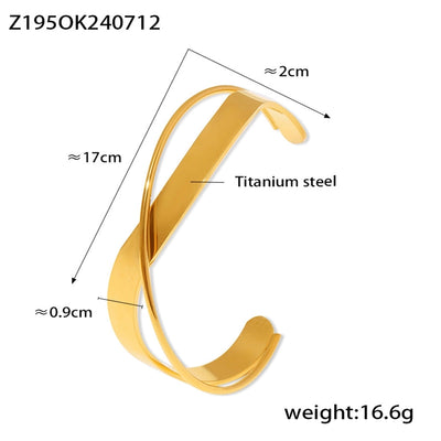 Casual Simple Style Geometric Titanium Steel Wide Bracelet In Bulk