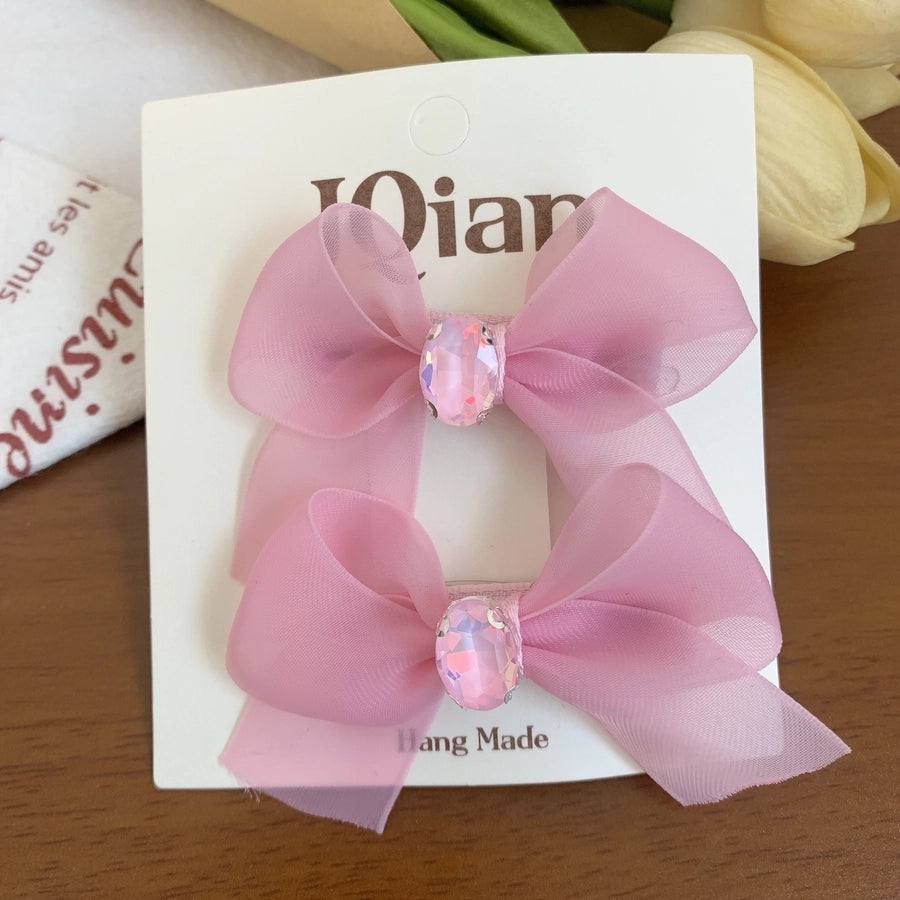 Women's Sweet Korean Style Bow Knot Sequins Hair Clip Hair Tie