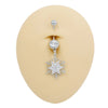 1 Piece Belly Rings Sexy Classic Style Snowflake 316 Stainless Steel  Alloy Plating Rhinestones Glass 18K Gold Plated White Gold Plated