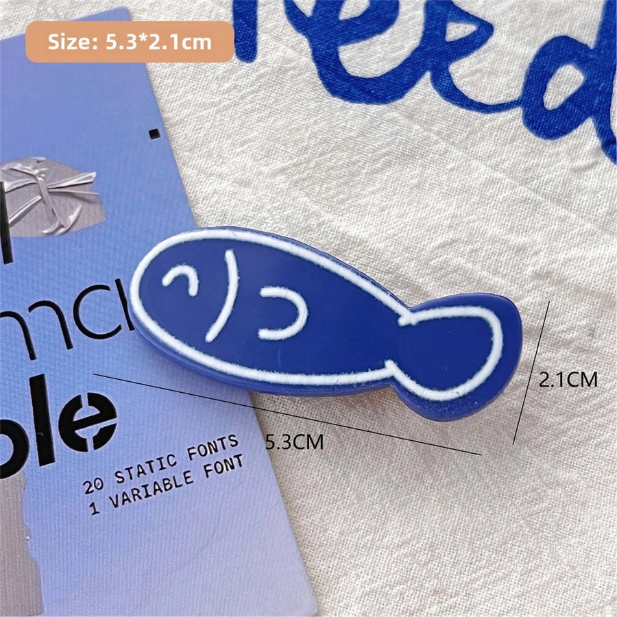Candy Color Snapper Burned Hair Clip  Sweet Girl's Heart Cute Fish Bangs Clip Student  Hairpin Hair Accessories